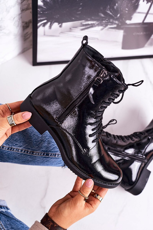 Classic Women's Insulated Boots Shiny Black Simplicity