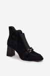 Women's Ankle Boots Made of Genuine Suede on Heel Artiker 57C0124 Black