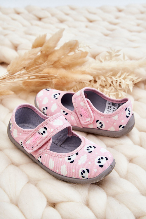 Papcie Dziecięce Baleriny Rzep Pandy Jasnoróżowe Befado 955X021