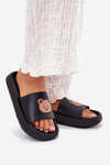 Women's Foam Slippers With Bear Black Lalon