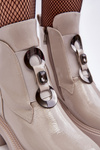 Women's Lacquered Boots with Light Ornament Gray SBarski MR870-53
