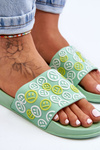 Women's Slippers With Emoticons Green Cosette