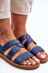 Women's Shiny Sandals Blue Catalia