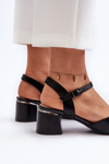Women's Low Heel Eco Leather Sandals Sergio Leone SK876 Black
