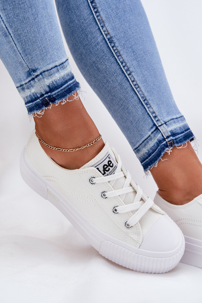 Damskie Trampki  Na Platformie Białe LEE ISLA C WOMEN LOW 50251001
