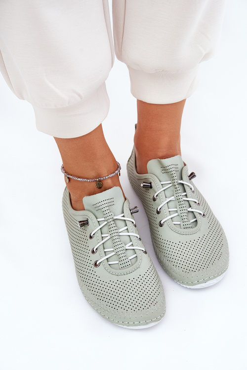 Damskie Półbuty Skóra Naturalna Jasnozielone Artiker 54C0833