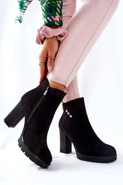 Suede Boots On High Heel Black Lagerlla