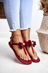Red Women's Rubber Sandals Bow Japanese Etta