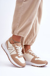 Women's Leather Sport Shoes Beige Kabama