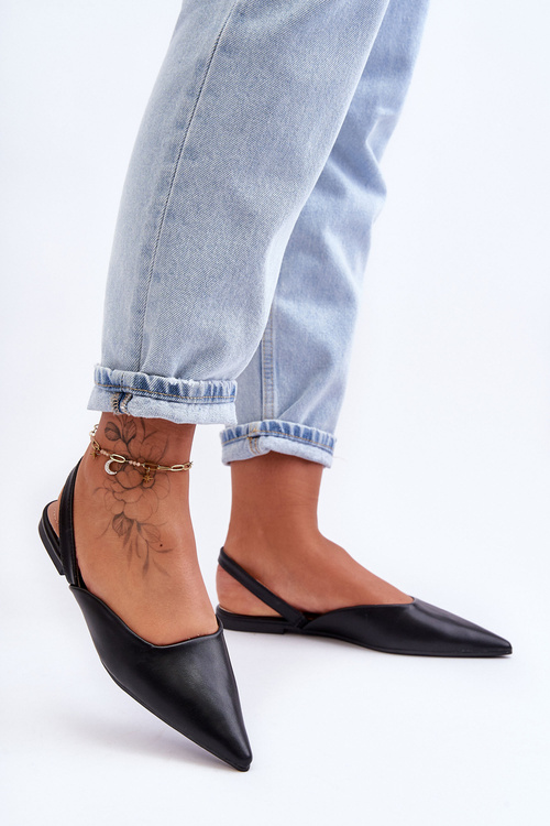 Women's Leather Slip-On Ballet Flats Black Germes