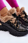 Women's Insulated Sports Boots Lace-Up Black Kerberos