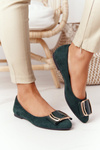 Suede Ballerinas With A Buckle Sergio Leone BL623 Zelené