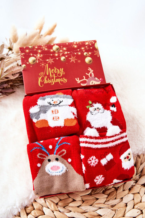Children's Santa Clauses Socks Cosas Set of 4 Pairs 
