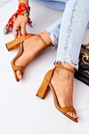 Suede High Heel Sandals Camel Florence