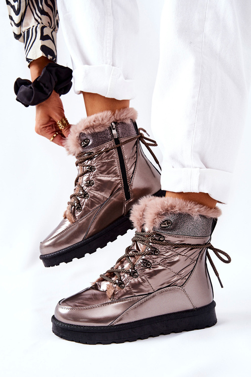 High Snow Boots Fleece-Lined Gold Sneezy