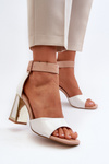 White Patent Sandals with Heel Adrianu