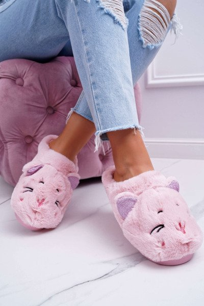 Women's Slippers Cats with Ears Pink Sleppyhead