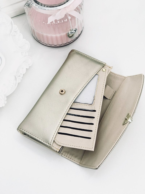 Large Ladies Gold Wallet with Heart