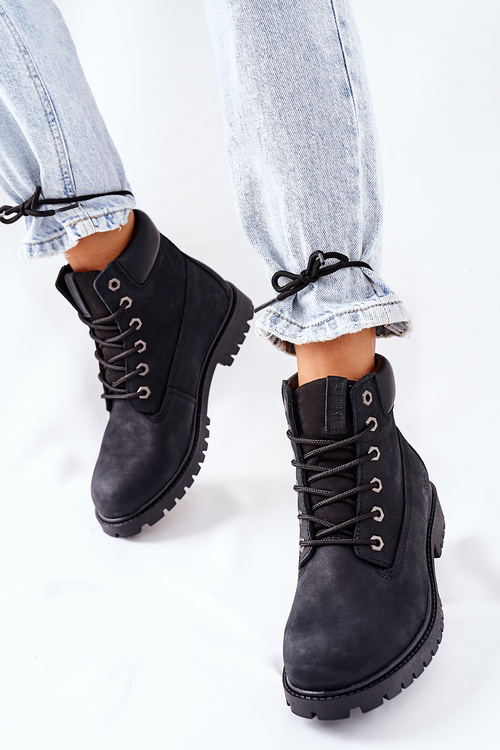 Women's Leather Hiking Boots Big Star II274446 Black