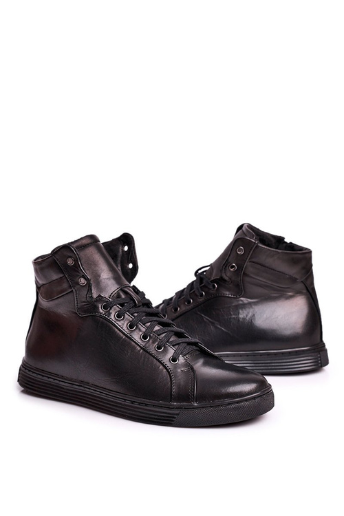 Men's sneakers leather shoes KENT black Chris