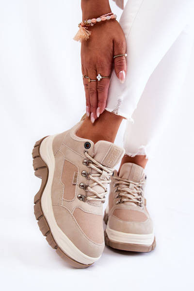 Women's Trekking Shoes Memory Foam Big Star KK274363 Beige