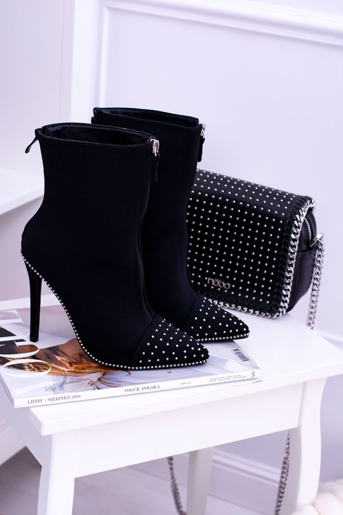 Black Suede Stiletto Boots Regio