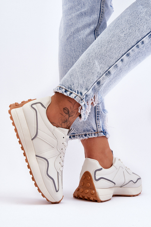 Women's Leather Sport Shoes Beige Faro