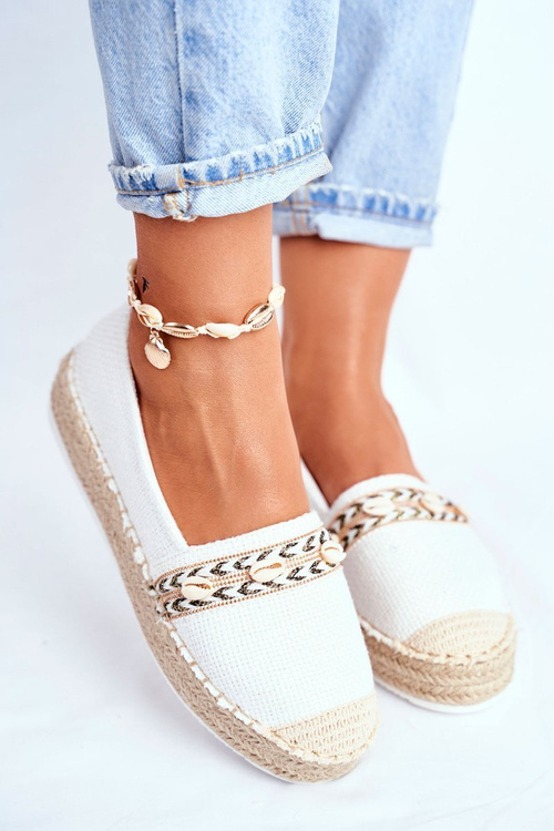 Women's Platform Espadrilles Linen White Mindi
