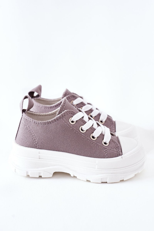 Children's Sneakers On A Platform Grey Travel Time