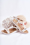 Children's Leather Sandals With Buckle White Dimmel