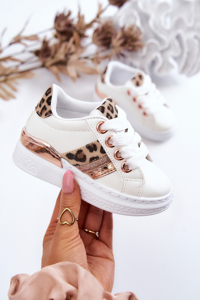 Leather Sport Shoes Leopard White Trixie