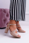 Women's Stiletto Sandals Sergio Leone SK868 Suede Beige Mersi