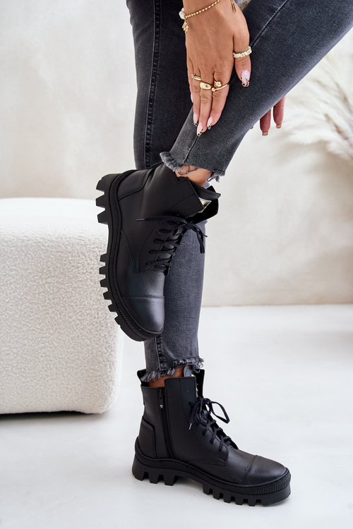 Zazoo 2831 Women's Boots Made Of Natural Leather Black