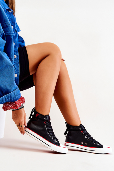 High Leather Sneakers Big Star JJ274131 Black