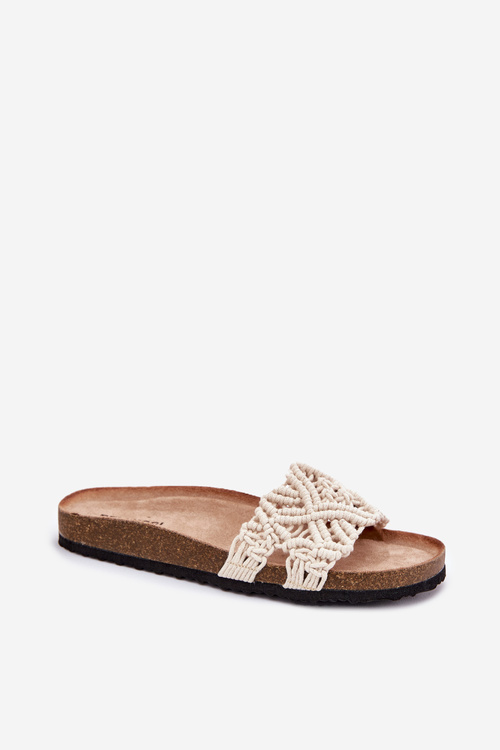 Women's Flip Flops On Cork Platform Beige Timaxrre