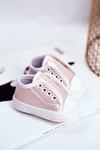Children's Sneakers With Brocade Baptism Pink Milley