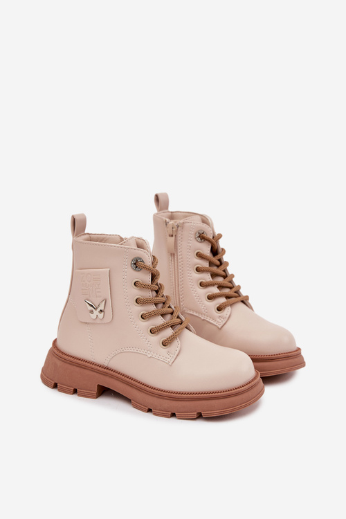 Insulated Children's Boots With Zipper Beige Alverina