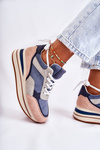 Women's Suede Sports Shoes Blue-grey Elisse