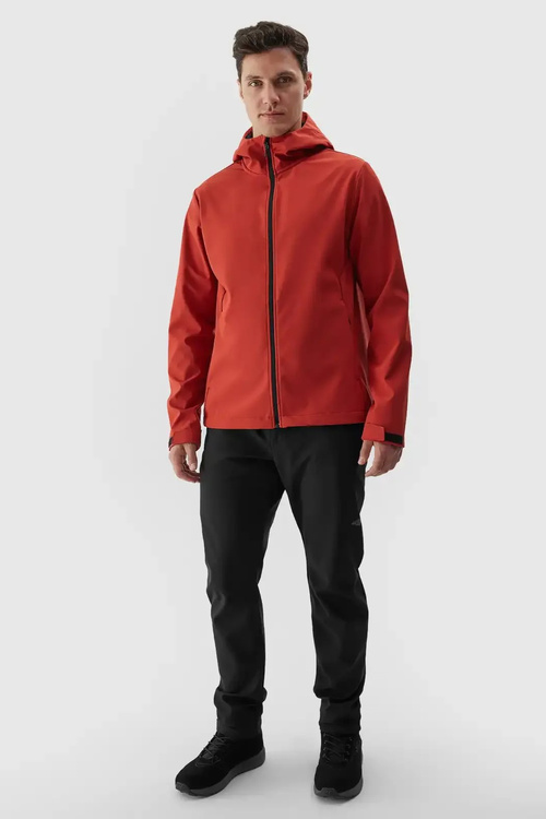 Men's softshell jacket with hood red 4F 4FWAW24TSOFM283-61S