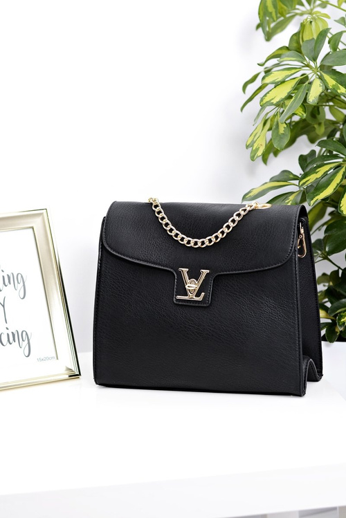 Ladies Handbag Black Classic with Chain