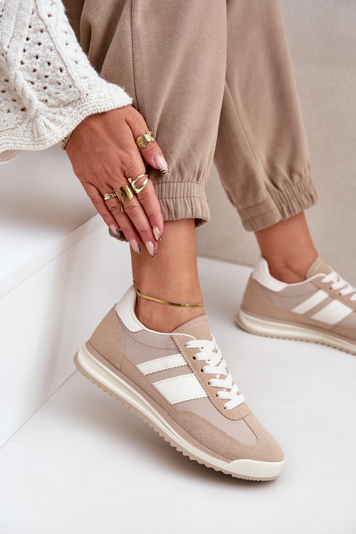 Sneakersy Trampki Niskie Damskie Beżowe Sellira