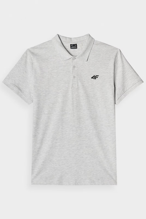 Męska Koszulka Polo Regular Z Logo 4F 4FWMM00TPTSM316-27M Szara