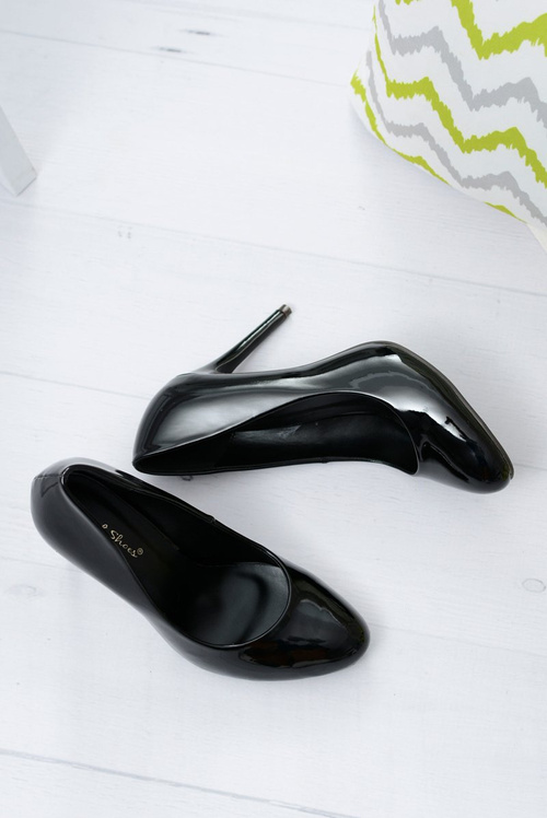 Czarne Lakierowane Szpilki Sophia