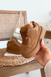 Sneakersy Dziecięce Ocieplane Futerkiem Camel Mireen