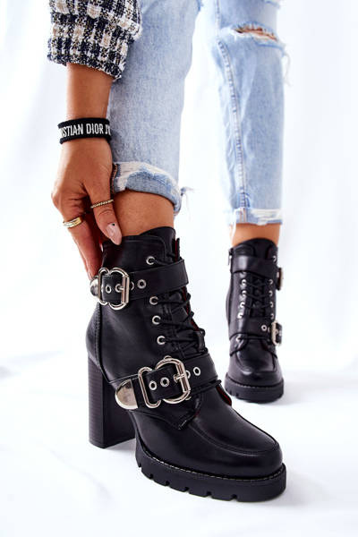 Boots Black With Buckle Flaris