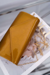 Women's Purse Mustard Lacquered Clutch Bag