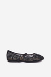 Mesh Ballet Flats With Embroidery And Decoration Black Tillilora