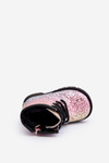 Kids Sparkly Furry Lined Boots with Zipper Multicolor Saussa