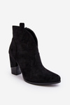 Leather Cowboy Boots On A Heel Black Tanner