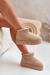 Women's Snow Boots On Platform Insulated With Fur Beige Xamella